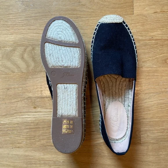 J. Crew Black and Cream Espadrilles Slip-On Shoes - Picture 3 of 5